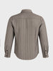 Men's Khaki Slim Fit Striped Casual Shirt