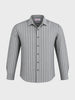 Men's Grey Slim Fit Striped Casual Shirt