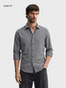 Men's Black Slim Fit Striped Casual Shirt