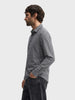 Men's Black Slim Fit Striped Casual Shirt