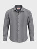 Men's Black Slim Fit Striped Casual Shirt