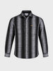 Men's Black Slim Fit Striped Casual Shirt