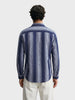 Men's Navy Slim Fit Striped Casual Shirt
