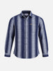 Men's Navy Slim Fit Striped Casual Shirt
