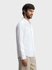 Men's White Regular Fit Embroidered Resort Wear Shirt