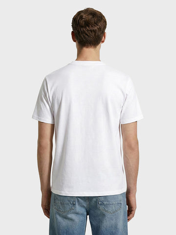 Men's White Slim Fit Solid Casual T-Shirt