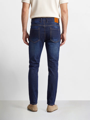Men's Blue Slim Fit Solid Casual Jeans