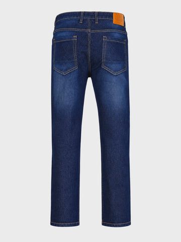 Men's Blue Slim Fit Solid Casual Jeans