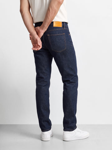 Men's Navy Blue Slim Fit Solid Casual Jeans