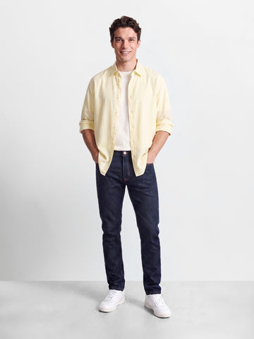 Men's Navy Blue Slim Fit Solid Casual Jeans