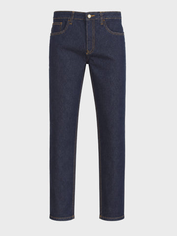 Men's Navy Blue Slim Fit Solid Casual Jeans