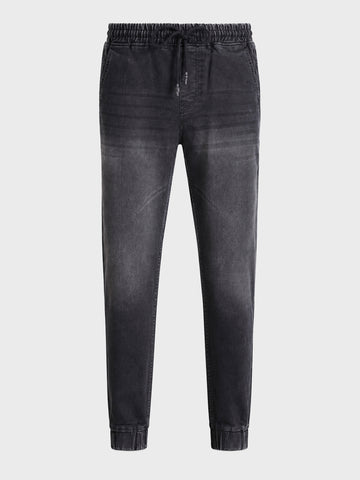 Men's Black Slim Fit Solid Casual Jeans