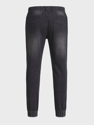 Men's Black Slim Fit Solid Casual Jeans