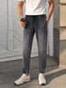 Men's Grey Slim Fit Solid Casual Jeans