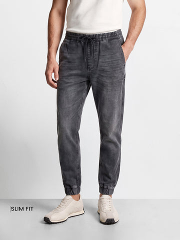 Men's Grey Slim Fit Solid Casual Jeans