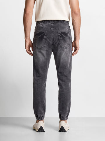 Men's Grey Slim Fit Solid Casual Jeans