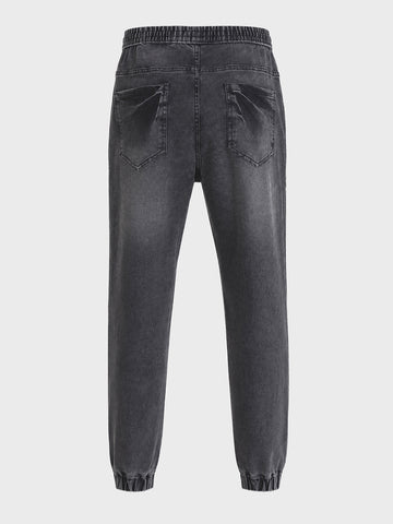 Men's Grey Slim Fit Solid Casual Jeans