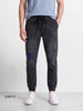 Men's Black Slim Fit Colourblocked Casual Joggers
