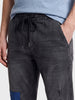 Men's Black Slim Fit Colourblocked Casual Joggers