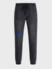 Men's Black Slim Fit Colourblocked Casual Joggers