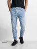 Men's Blue Slim Fit Solid Casual Jeans