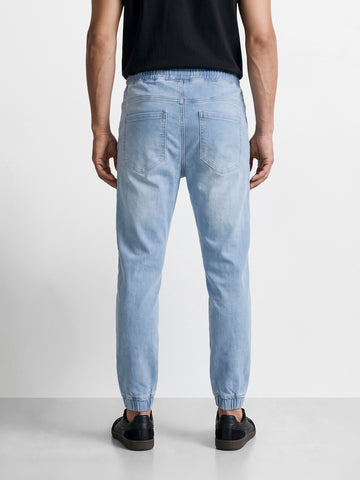 Men's Blue Slim Fit Solid Casual Jeans