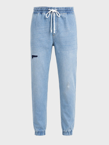 Men's Blue Slim Fit Solid Casual Jeans
