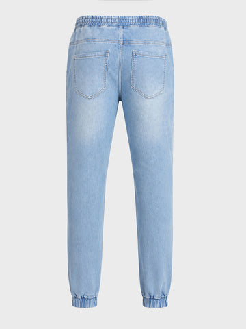 Men's Blue Slim Fit Solid Casual Jeans