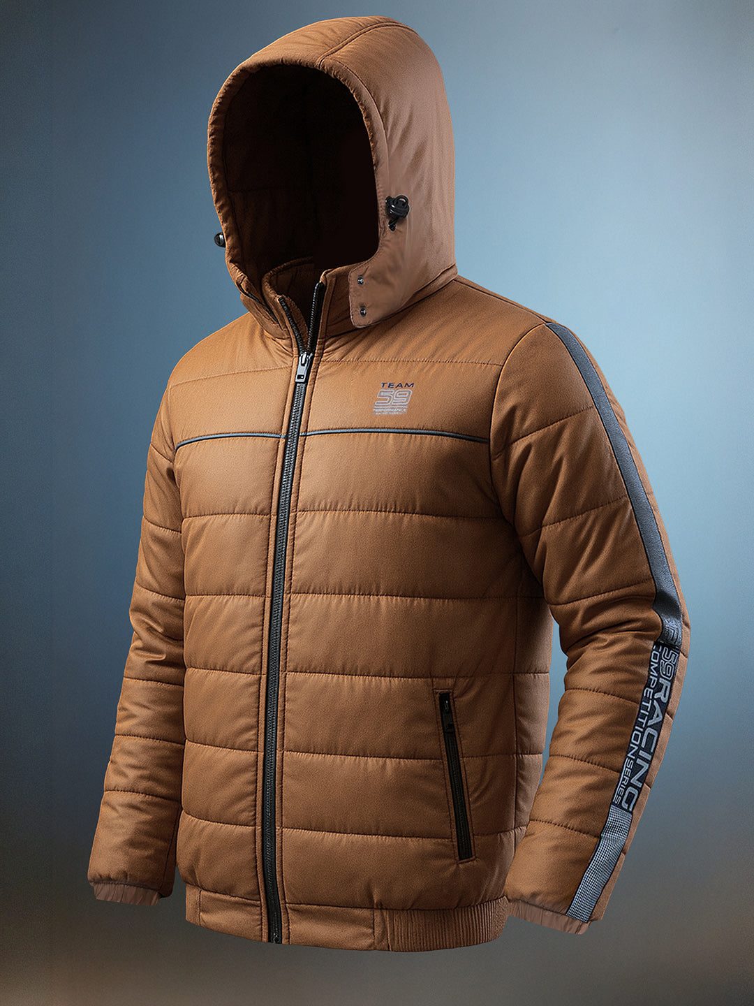 Men's Tan Slim Fit Solid Casual Jacket