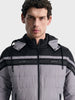 Men's Grey Slim Fit Colourblocked Casual Jacket