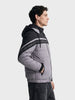 Men's Grey Slim Fit Colourblocked Casual Jacket
