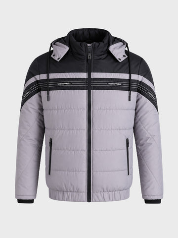 Men's Grey Slim Fit Colourblocked Casual Jacket