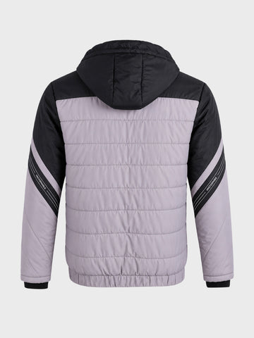 Men's Grey Slim Fit Colourblocked Casual Jacket