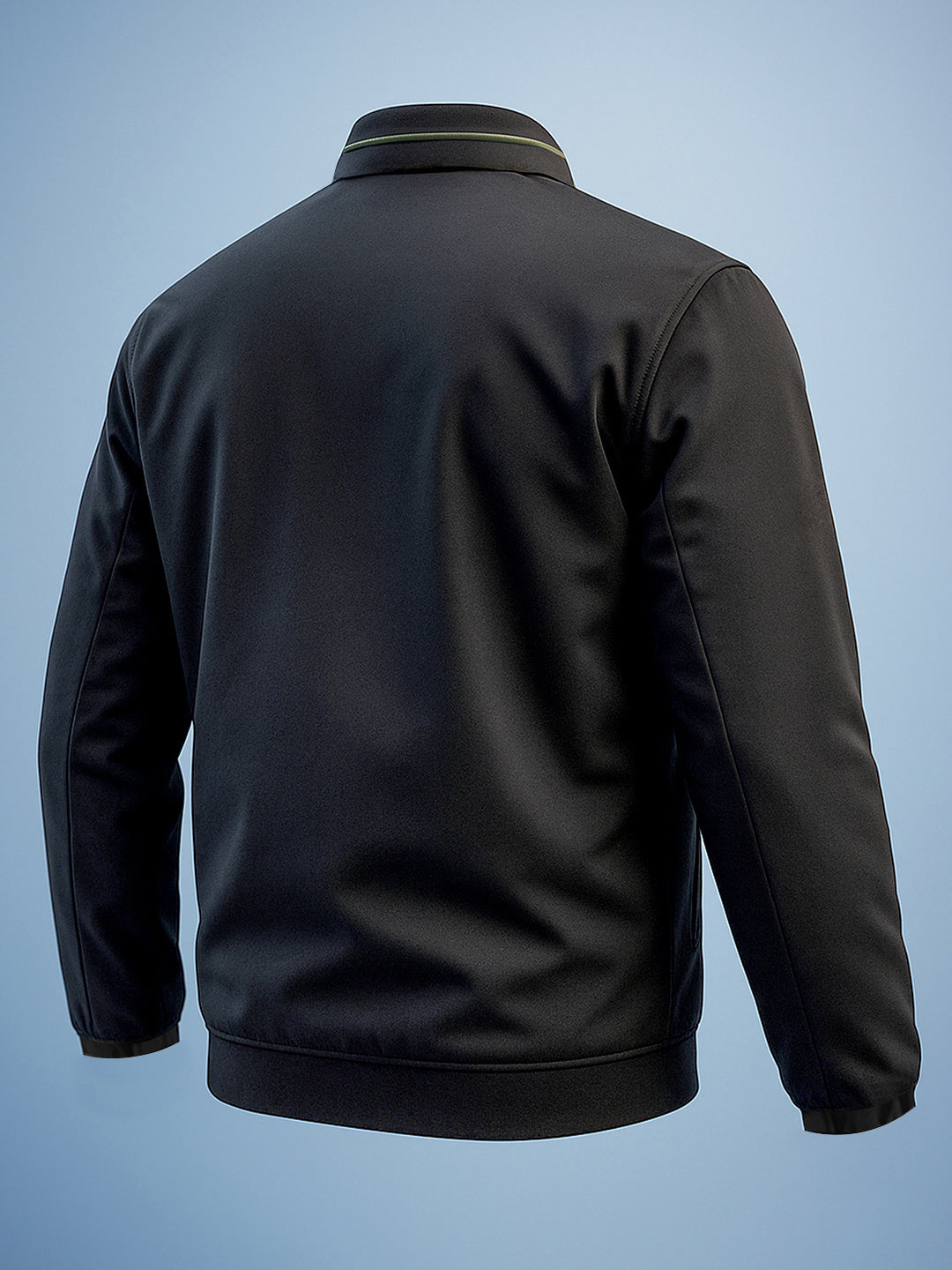 Men's Black Slim Fit Solid Casual Jacket