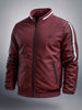 Men's Maroon Slim Fit Solid Casual Jacket