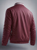 Men's Maroon Slim Fit Solid Casual Jacket