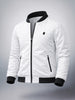 Men's White Slim Fit Solid Casual Jackets(Syn)