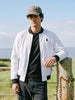 Men's White Slim Fit Solid Casual Jacket