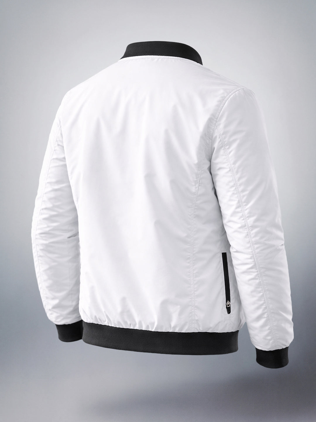 Men's White Slim Fit Solid Casual Jackets(Syn)