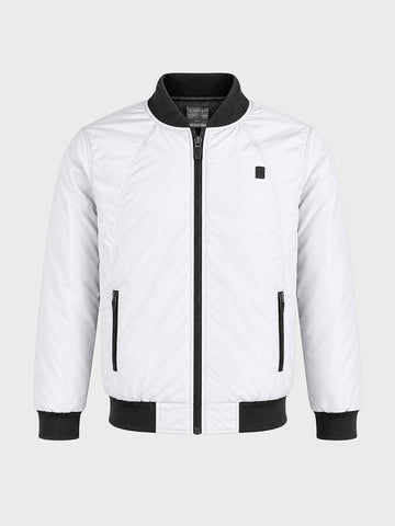 Men's White Slim Fit Solid Casual Jacket