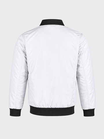 Men's White Slim Fit Solid Casual Jacket