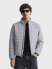 Men's Grey Slim Fit Solid Casual Jacket