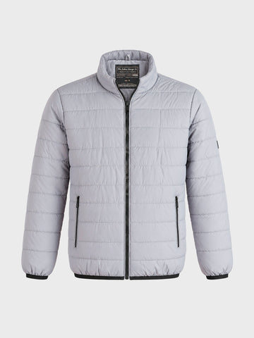 Men's Grey Slim Fit Solid Casual Jacket