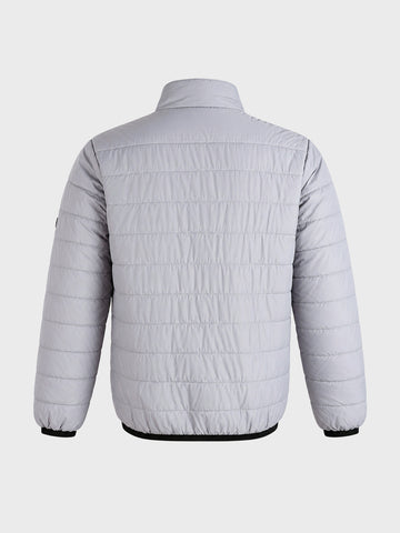 Men's Grey Slim Fit Solid Casual Jacket