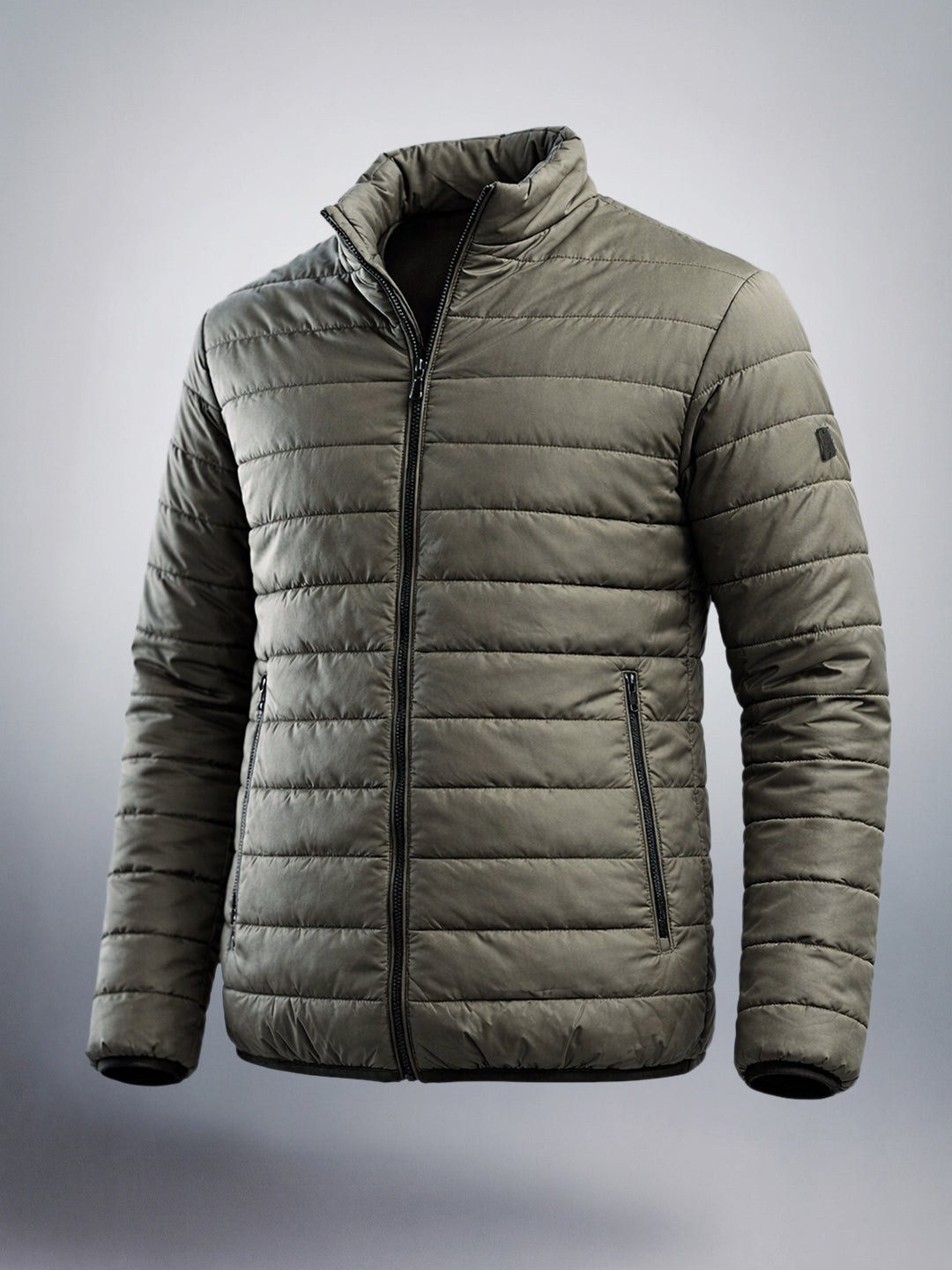 Men's Olive Slim Fit Solid Casual Jackets(Syn)