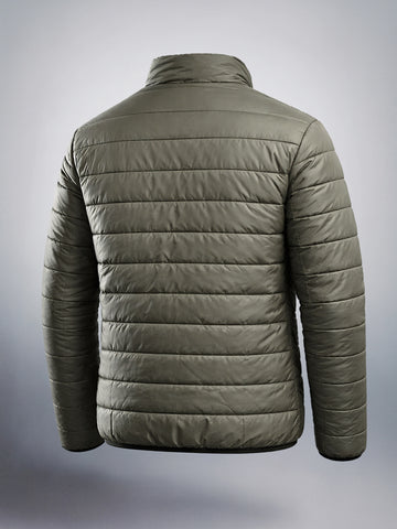 Men's Olive Slim Fit Solid Casual Jackets(Syn)