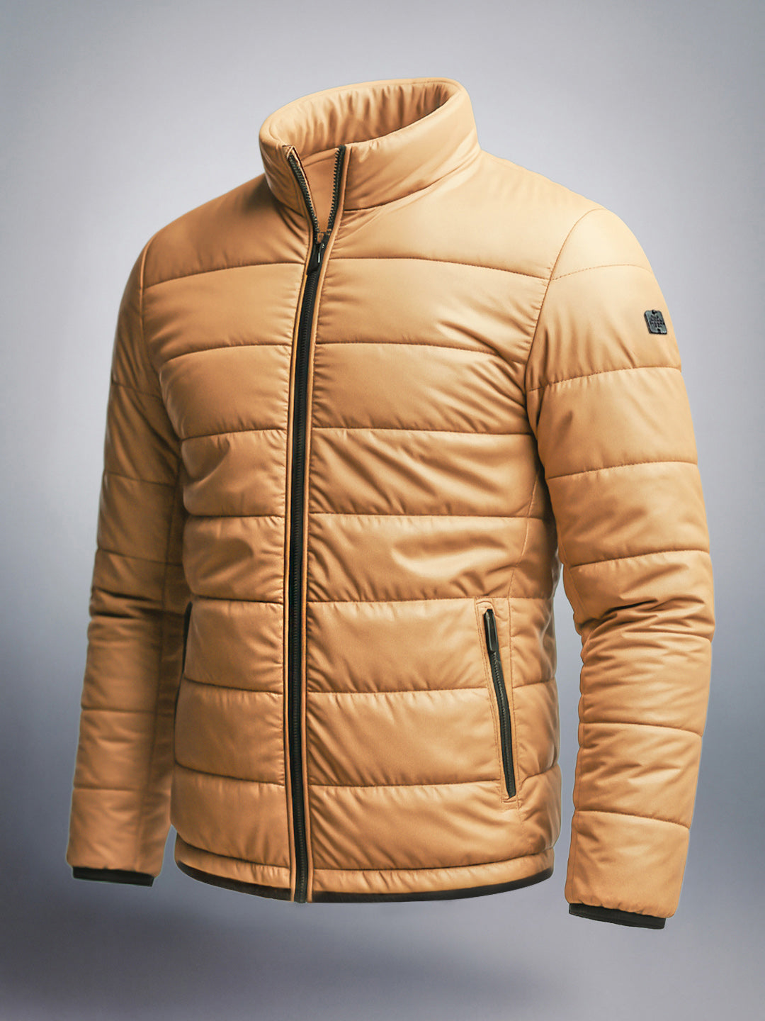 Men's Beige Regular Fit Solid Casual Jacket