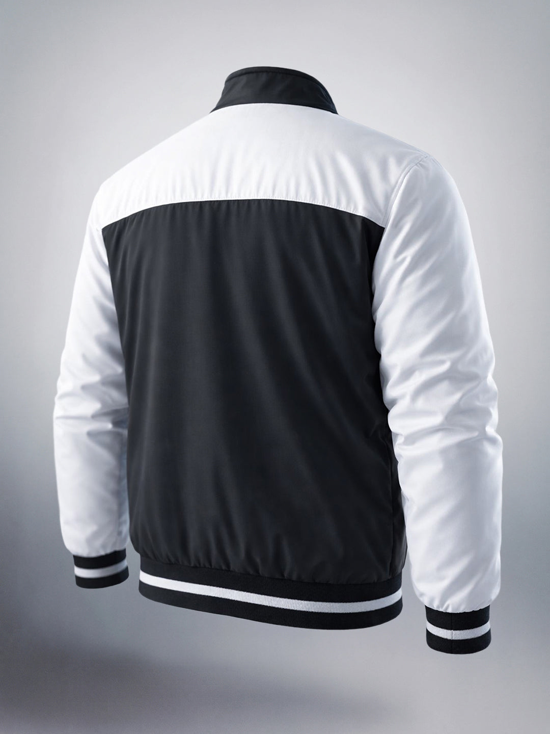 Men's Black Slim Fit Solid Casual Jackets(Syn)