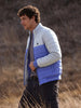 Men's Blue Slim Fit Colourblocked Casual Jacket
