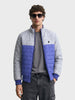 Men's Blue Slim Fit Colourblocked Casual Jacket